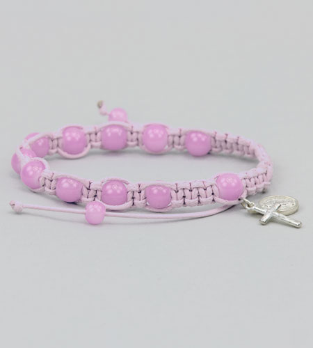 Pink Shamballa Rosary Bracelet