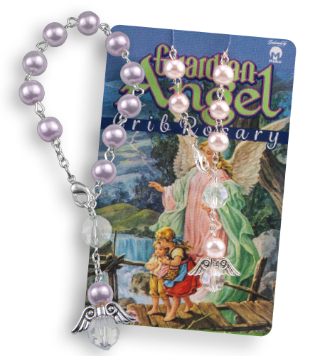 PINK ONE DECADE CRIB ROSARY