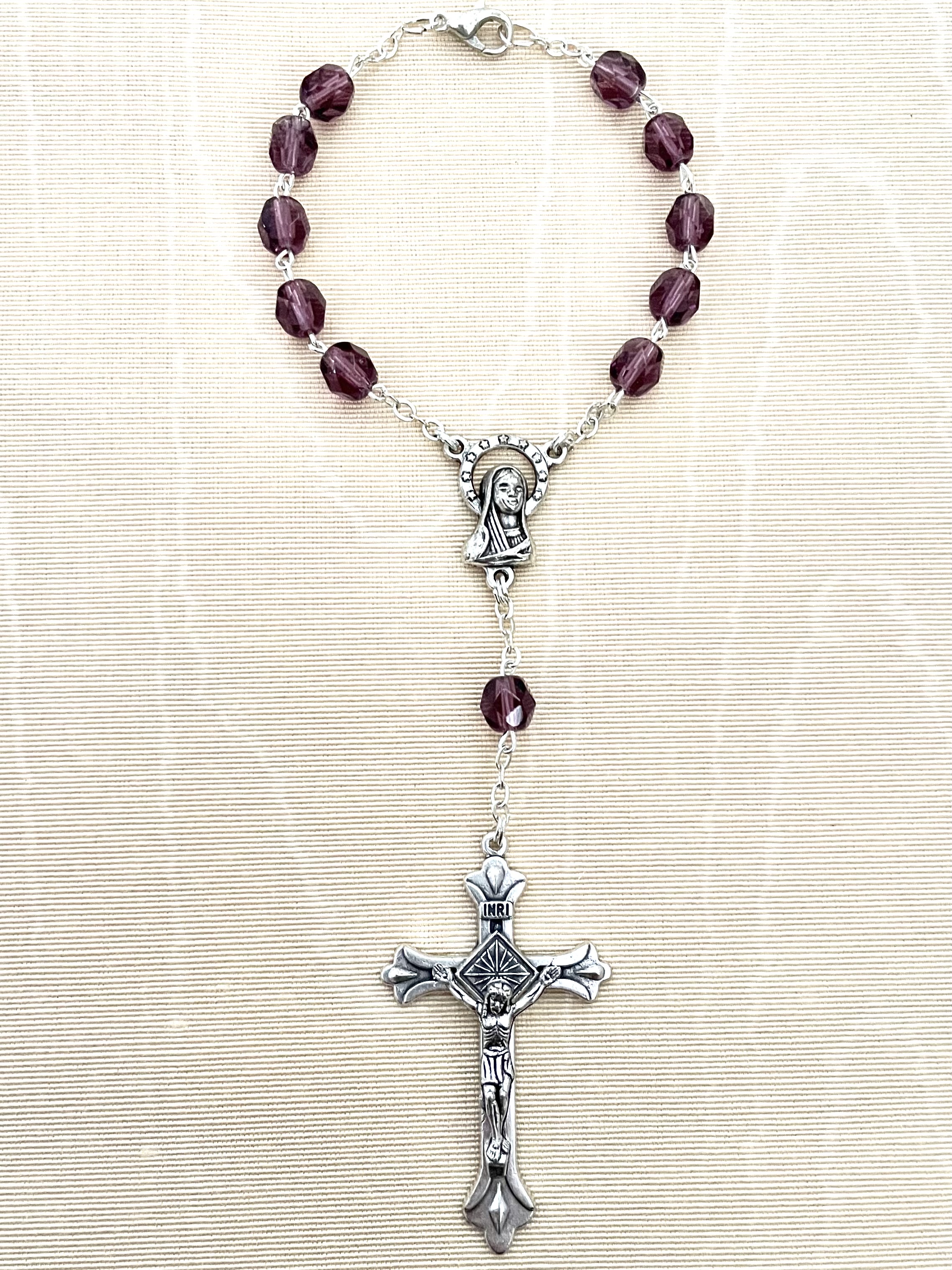 6mm Amethyst Auto Rosary