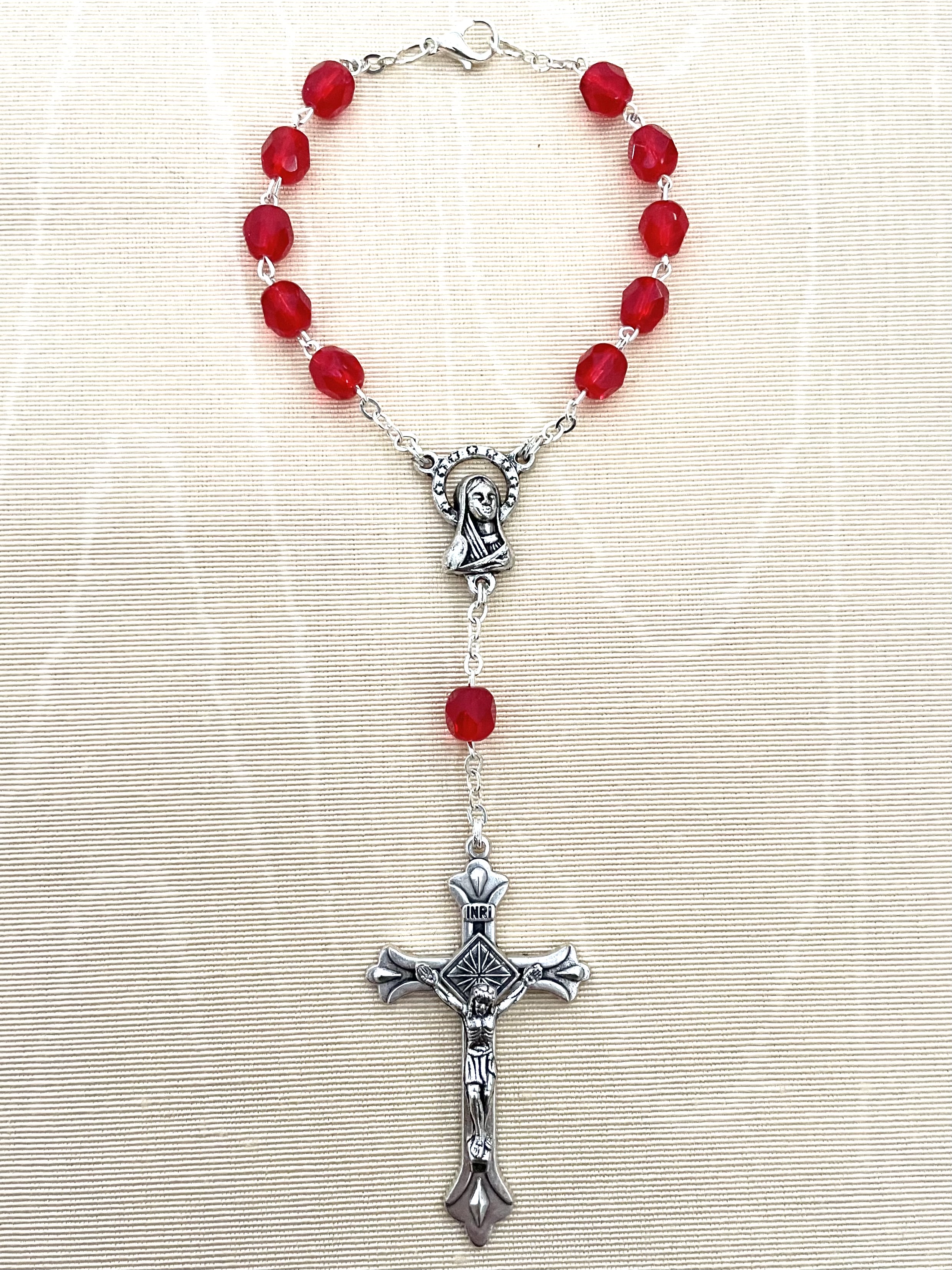 6mm Ruby Auto Rosary