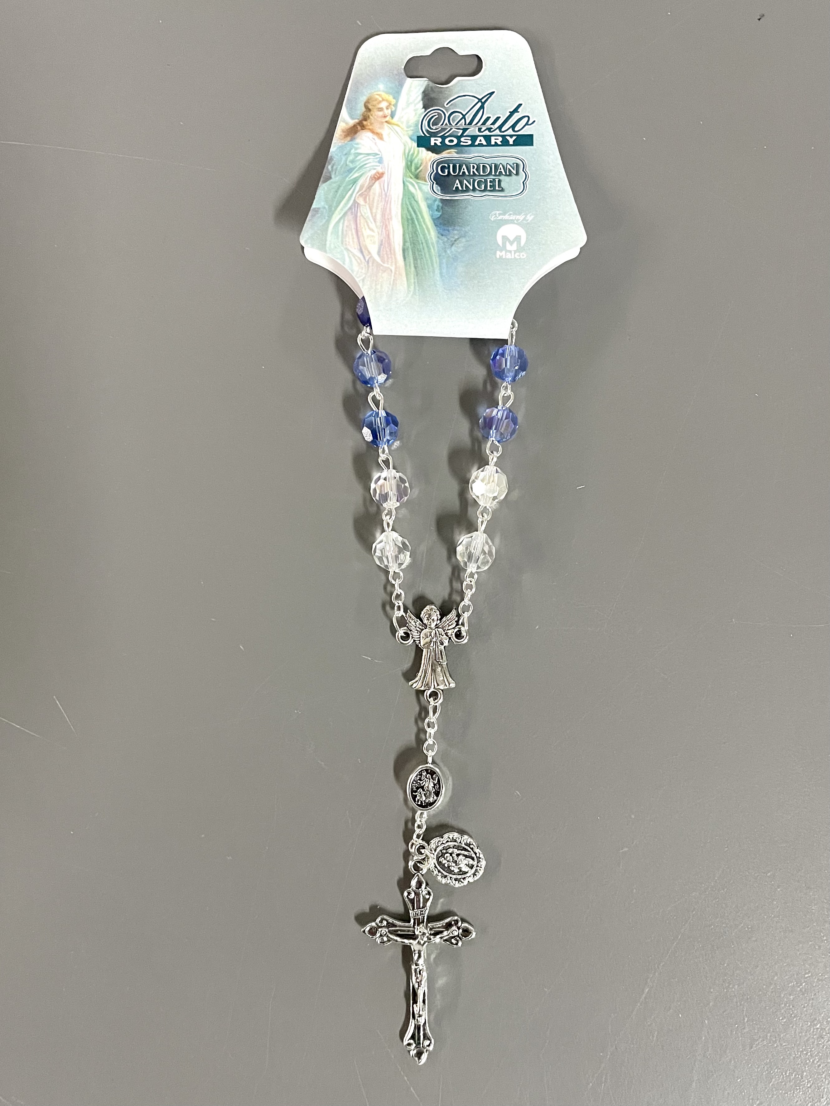 GUARDIAN ANGEL 8mm TIN CUT AUTO ROSARY