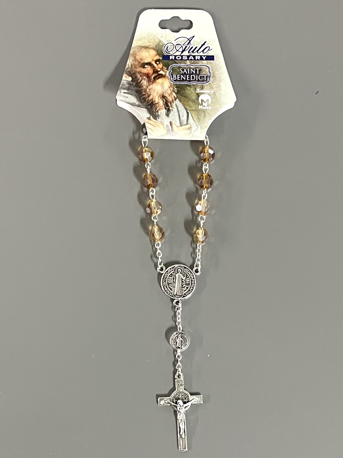 ST BENEDICT 8mm TIN CUT AUTO ROSARY