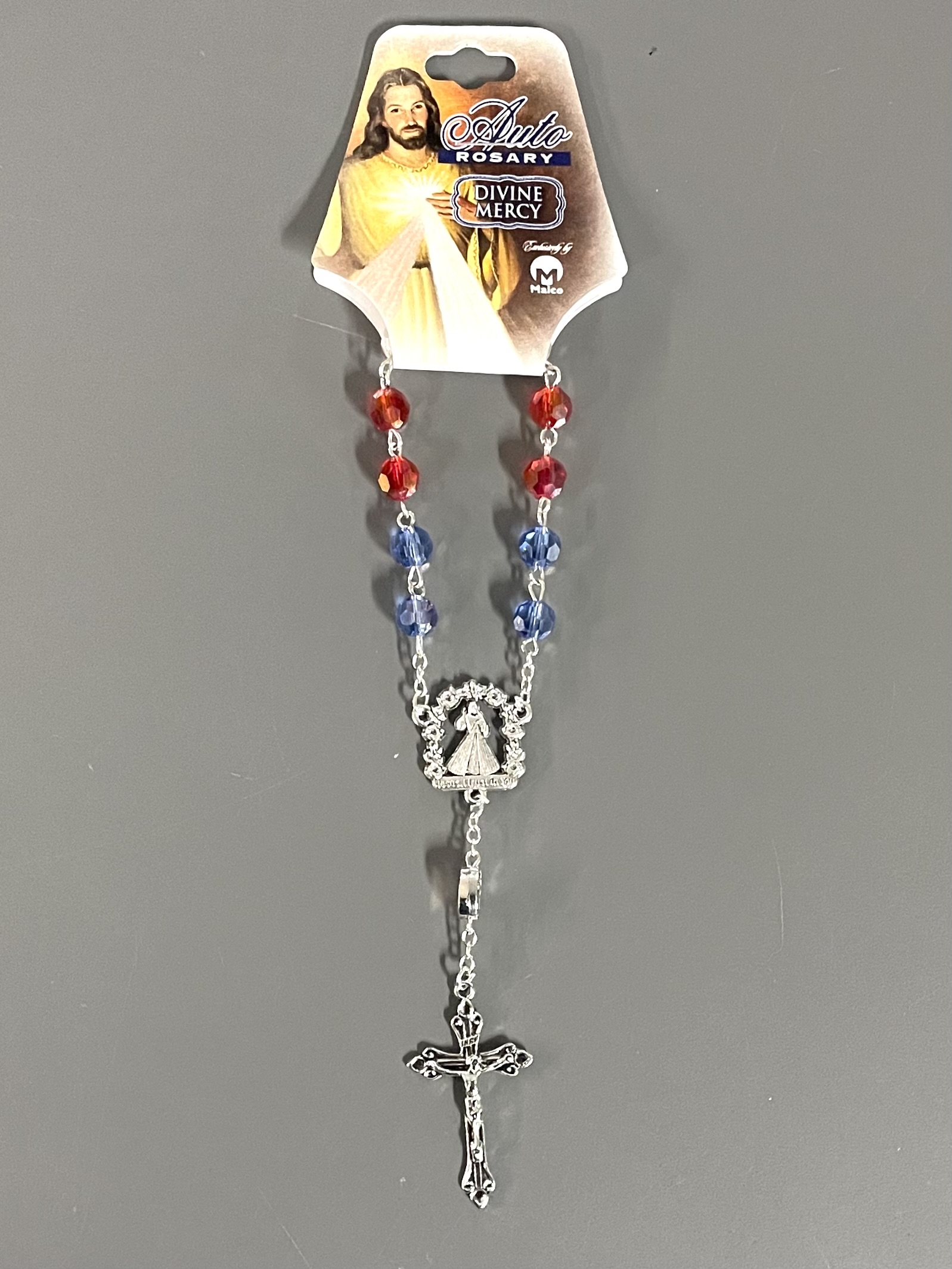 DIVINE MERCY 8mm TIN CUT AUTO ROSARY