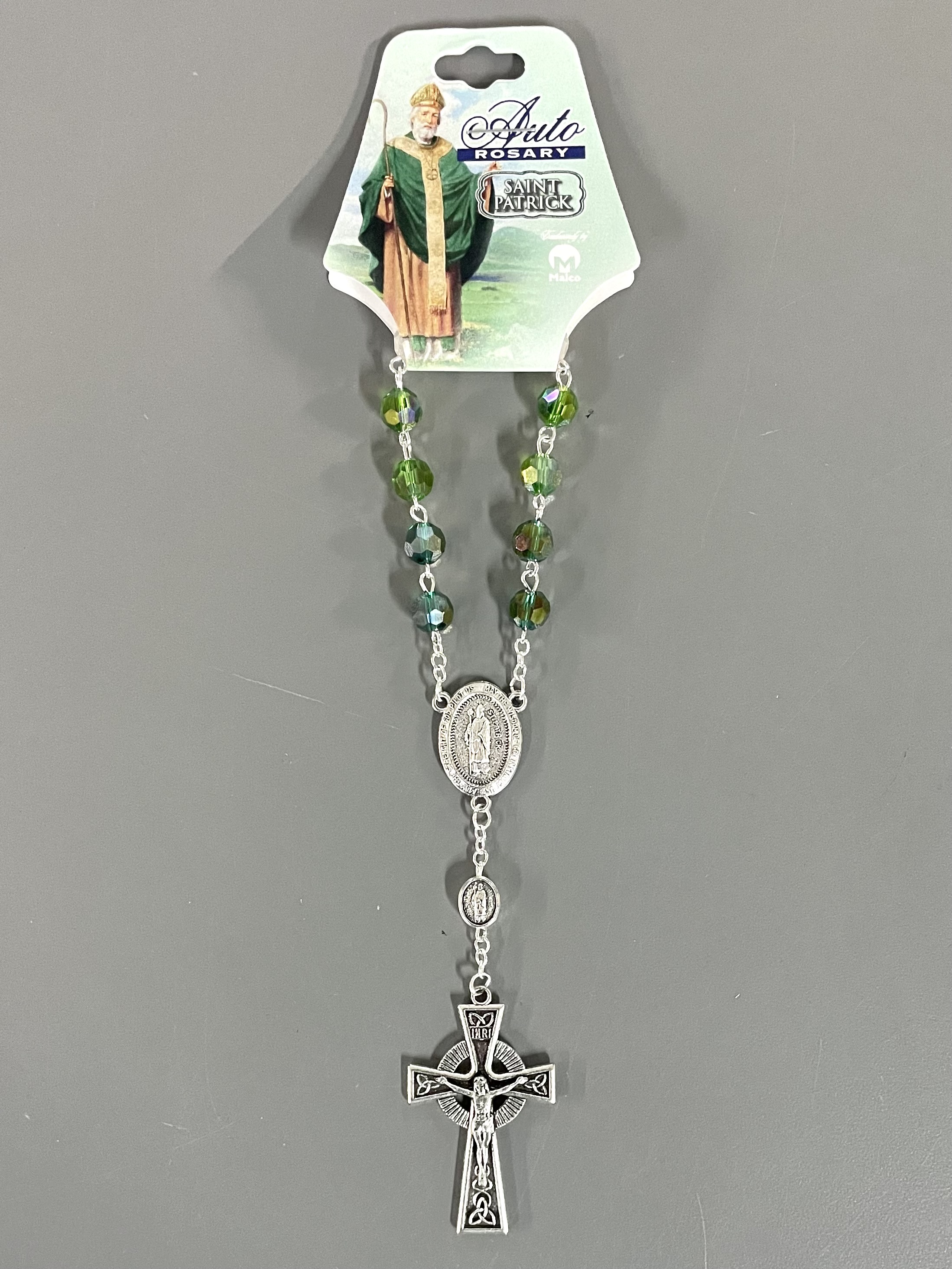 ST PATRICK 8mm TIN CUT AUTO ROSARY