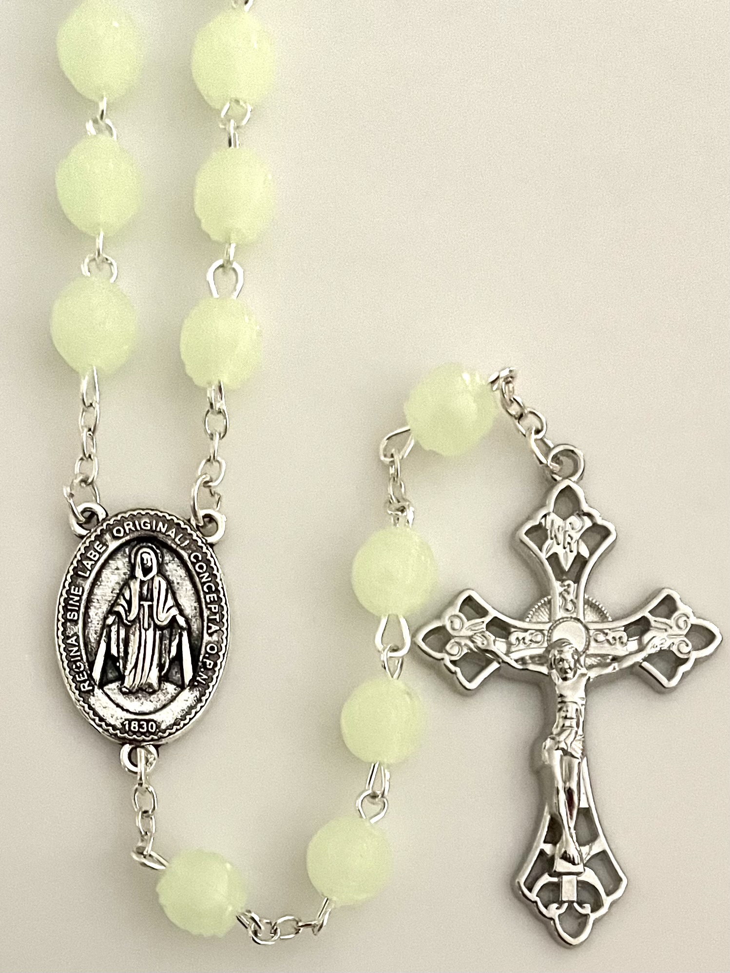 8mm LUMINOUS ROSEBUD ROSARY