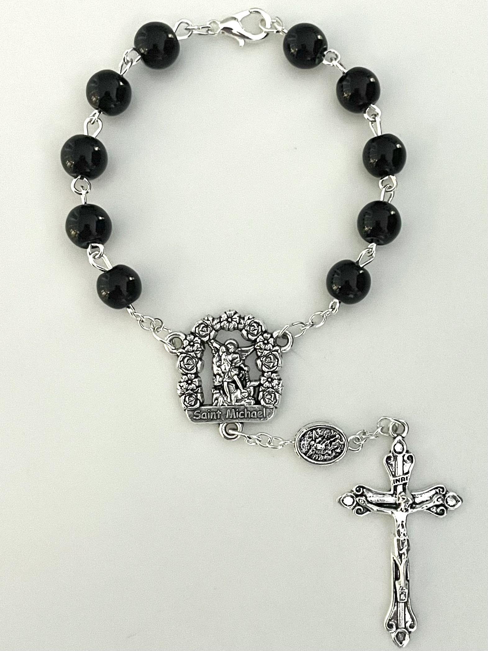 8mm BLACK ONYX AUTO ROSARY