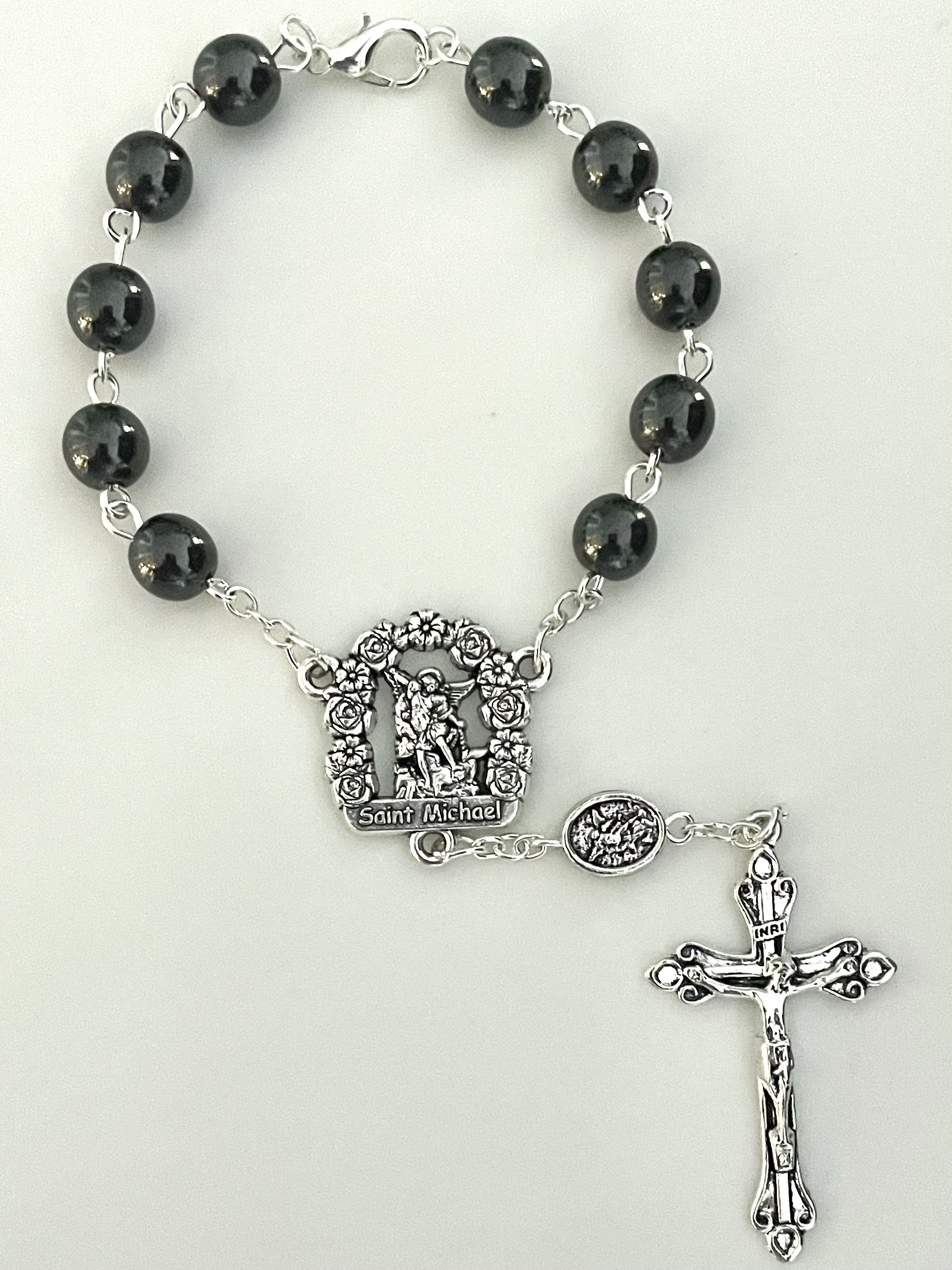 8mm HEMATITE AUTO ROSARY