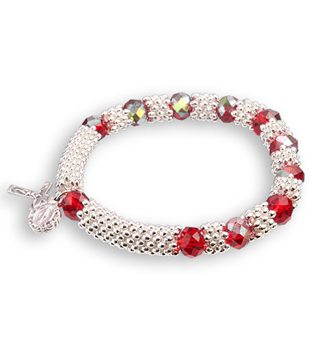 8X6mm RUBY BRACELET WITH SILVER SPACERS