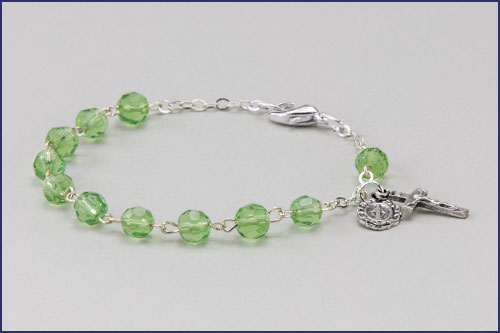 6mm PERIDOT ROUND DIAMOND BRACELET