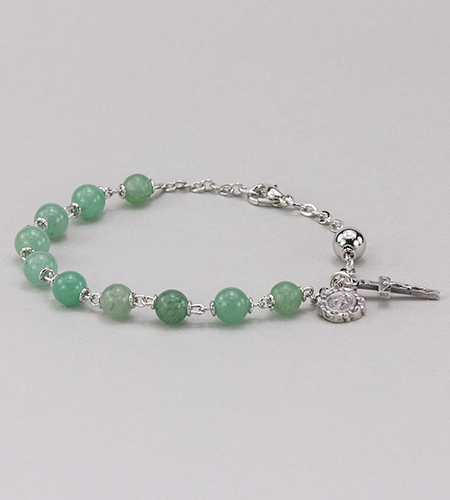 6 mm Round Gemstone Aventurine Rosary Bracelet