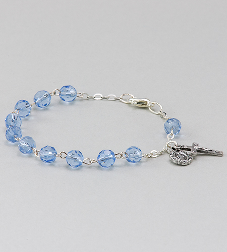 6 mm September Diamond Cut Birthstone Rosary Bracelet