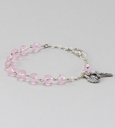 6 mm October Diamond Cut Birthstone Rosary Bracelet