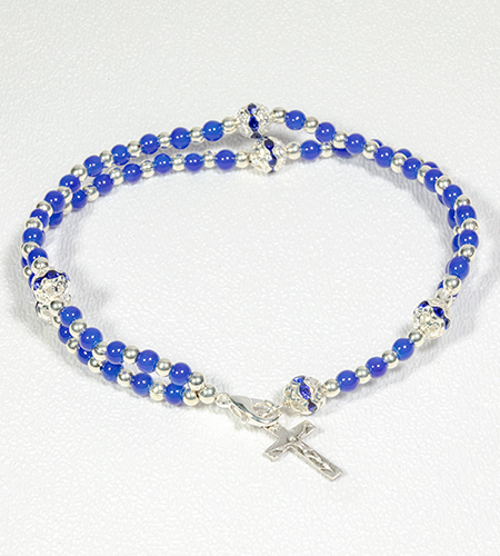 59 BEAD DARK SAPPHIRE RONDELL ROSARY BRACELET