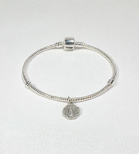 SILVER ROPE GUADALUPE BRACELET