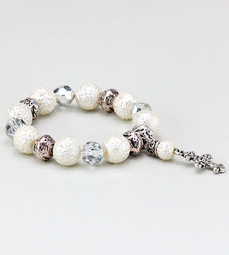 10mm PEARL & CRYSTAL BRACELET ON HANGTAG