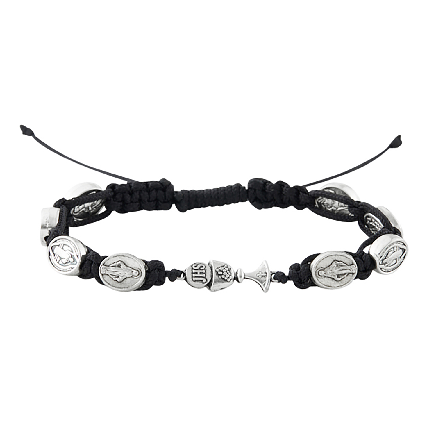 Black First Communion Chalice Macrame Bracelet