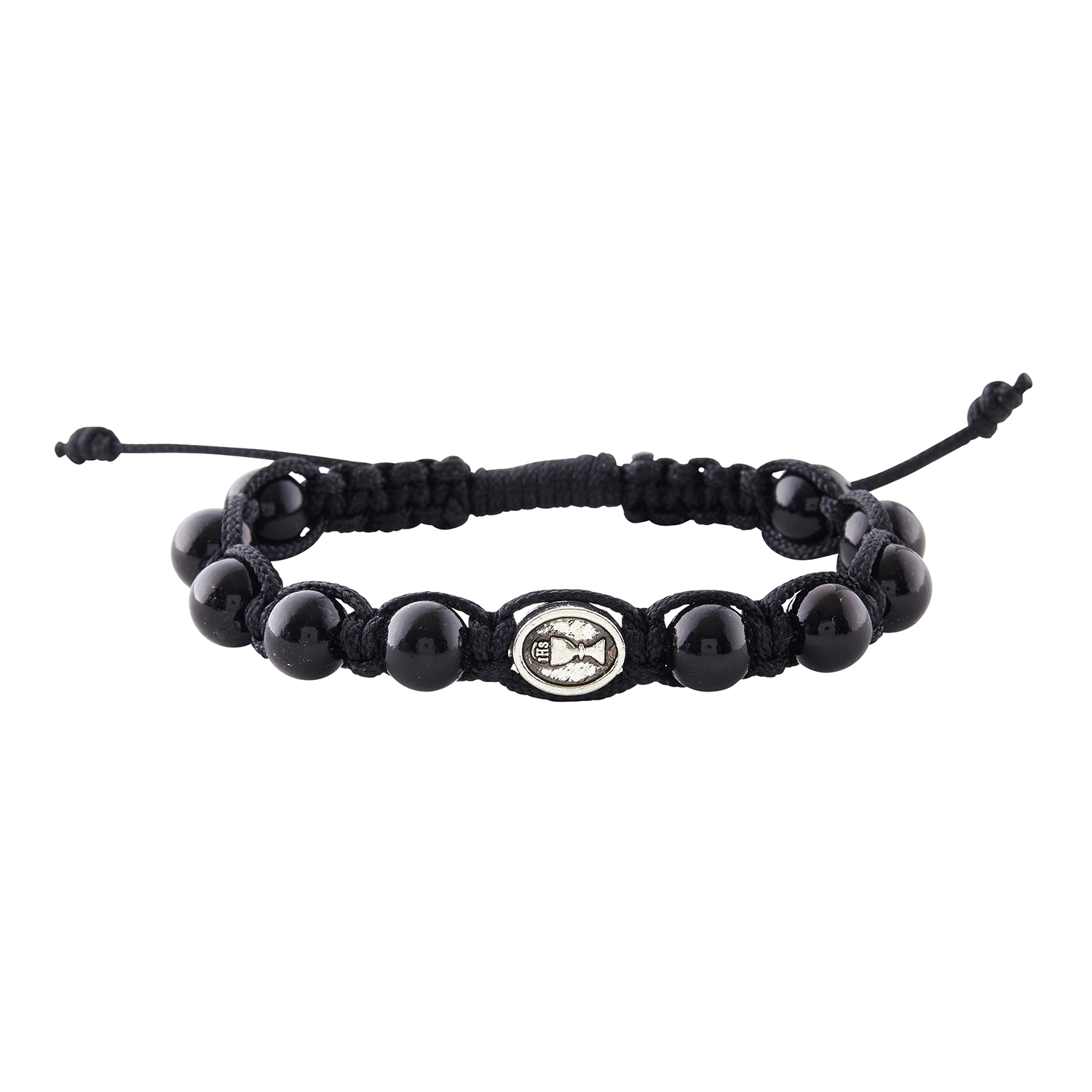 Black First Communion Macrame Rosary Bracelet