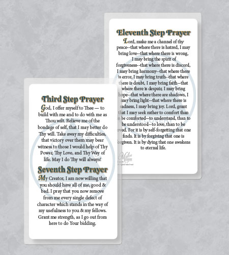 RECOVERY 3RD, 7TH, 11TH PRAYER LAMINATED PRAYER CARD