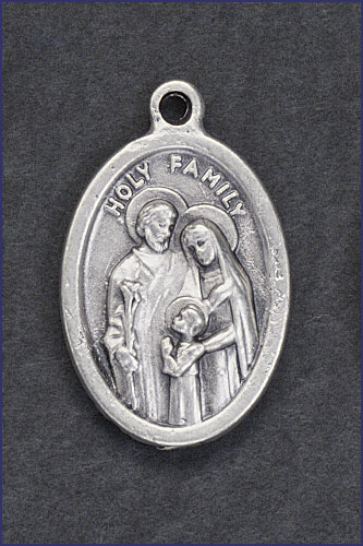 OVAL OXIDIZED MEDAL HOLY FAMILY /16