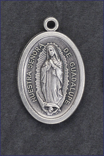 OVAL OXIDIZED OUR LADY OF GUADALUPE /24