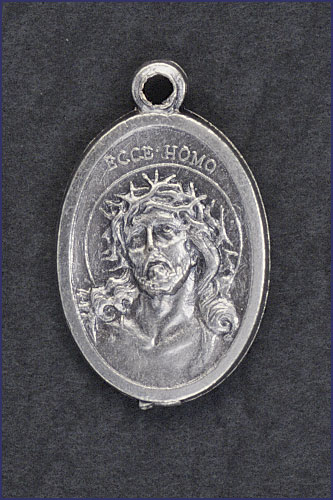 OVAL SILVER OXIDIZED MEDAL ECCE HOMO