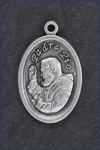 OVAL OXIDIZED MEDAL PADRE PIO