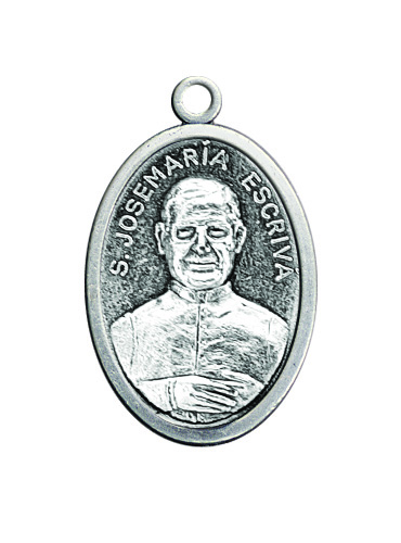 OVAL OXIDIZED MEDAL ST JOSEMARIA ESCRIVA