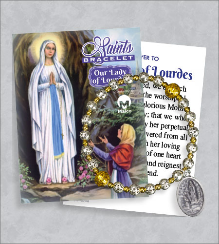 Our Lady of Lourdes Bracelet with Prayer Card