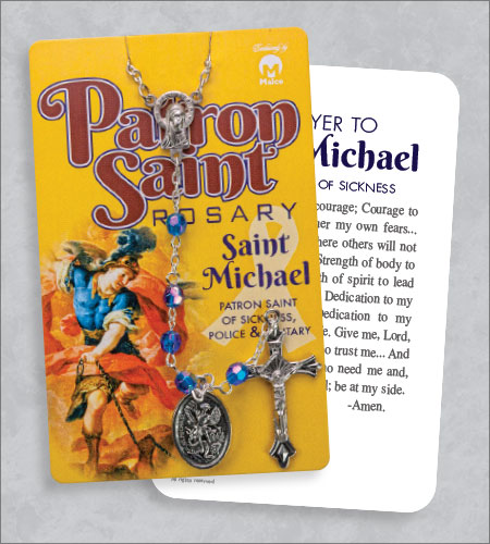 St Michael Rosary On Prayer Card