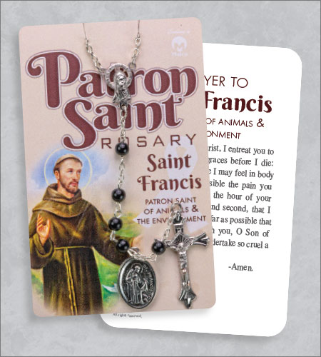 St Francis Rosary On Prayer Card