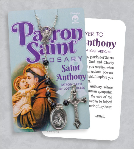 St Anthony Rosary On Prayer Card