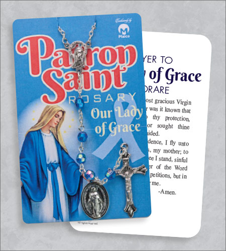 Our Lady of Grace Rosary On Prayer Card