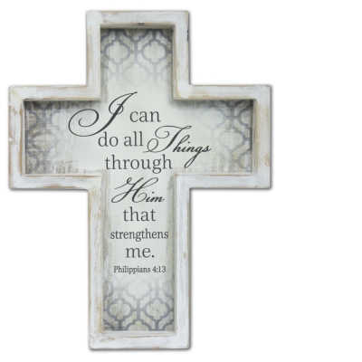 8.5 X 11in I Can Do All Things Framed Cross with Hanger Boxed