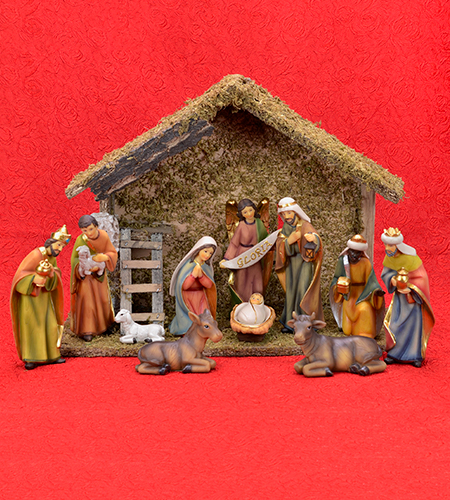 6in 11 Pc Resin Nativity Set