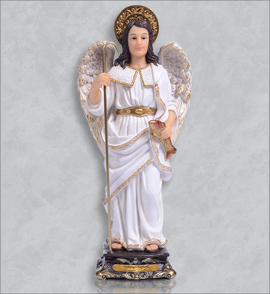 16in ARCHANGEL RAPHAEL FLORENTINE STATUE