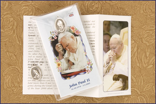 POPE JOHN PAUL II BIO BOOKLET W/MEDL