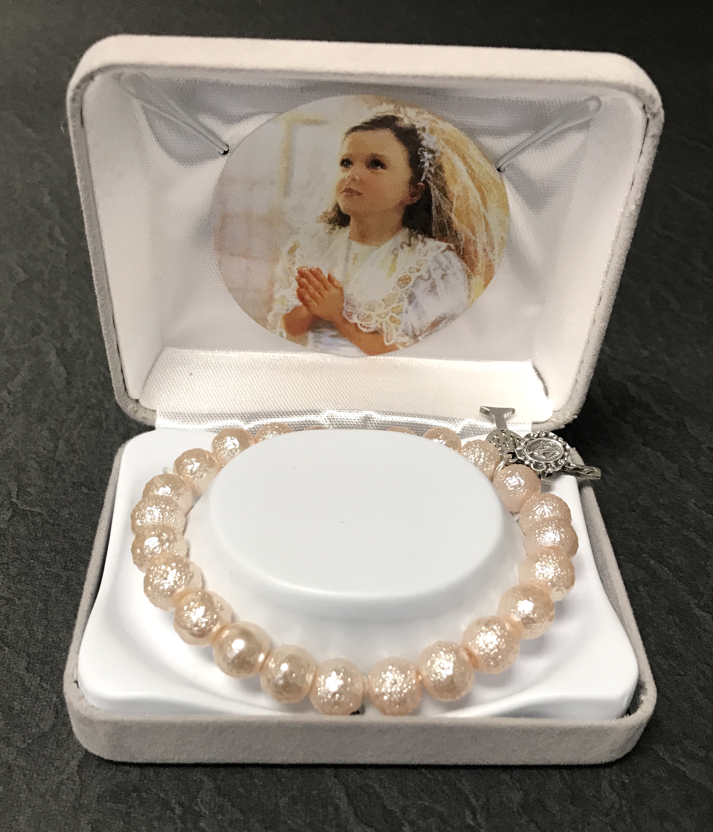 8MM PINK PEARL FC BRACELET GIFT BOXED