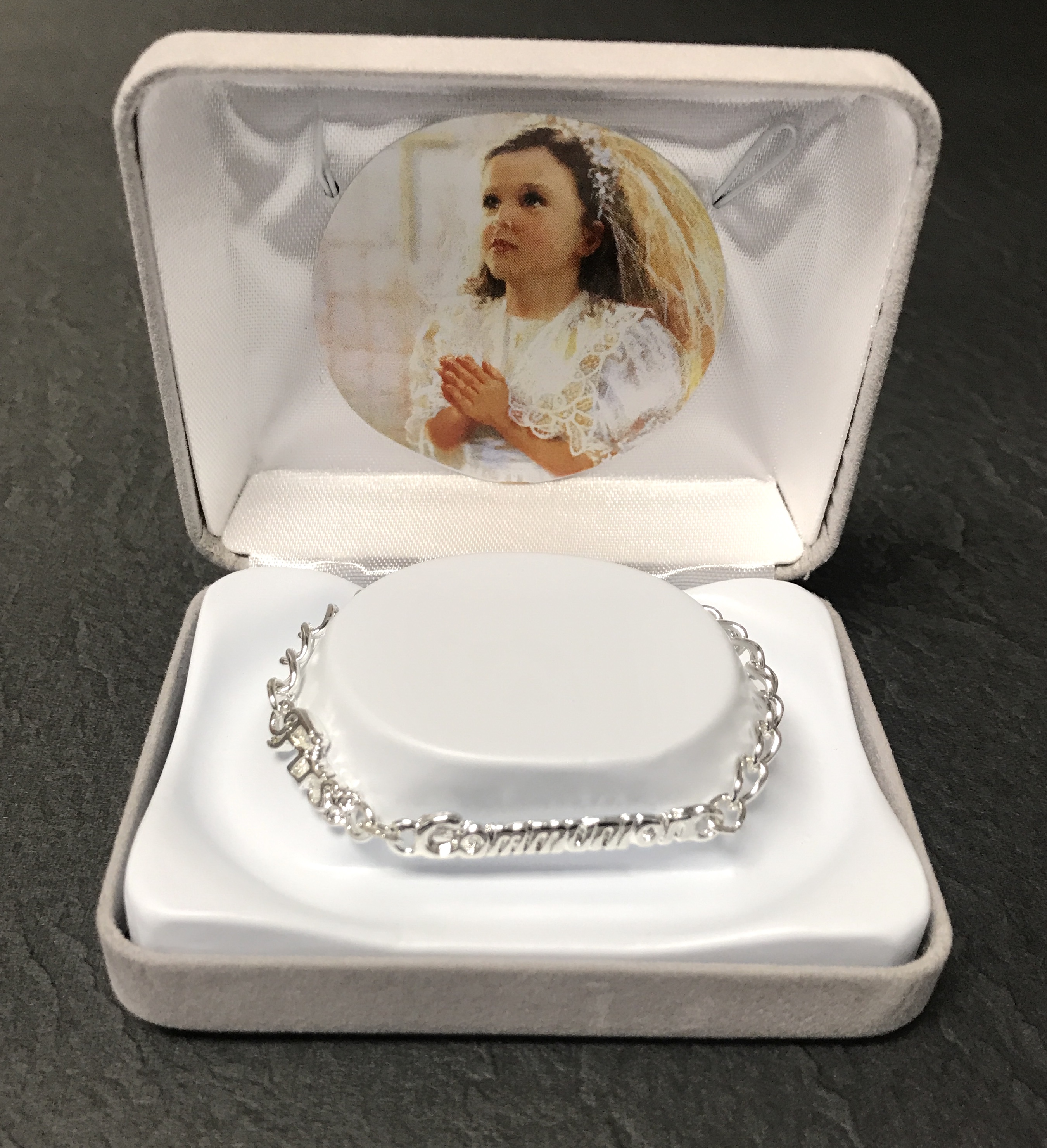 SILVER FIRST COMMUNION BRACELET GIFT BOXED
