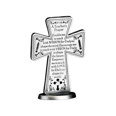 3in Teacher Standing Message Cross Gift Boxed