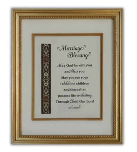 Marriage Blessing Wall Plaque In Gold Frame Boxed