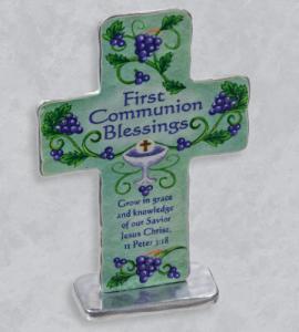 4in METAL FIRST COMMUNION STANDING CROSS