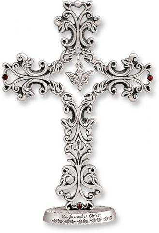 5in Silver Metal Confirmation Standing Cross