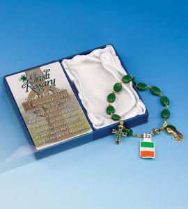 Shamrock Rosary Bracelet Boxed
