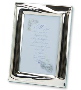 4 in x 6 in Silver Plated Remembrance of My Baptism Photo Frame