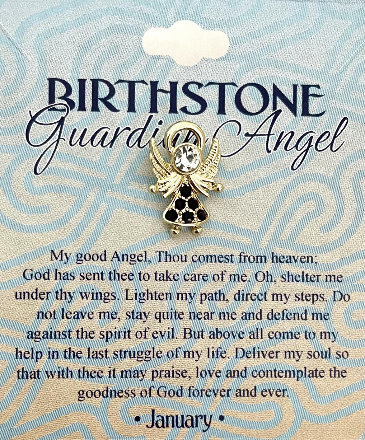 Austrian Crystal Birthstone Angel Pin January