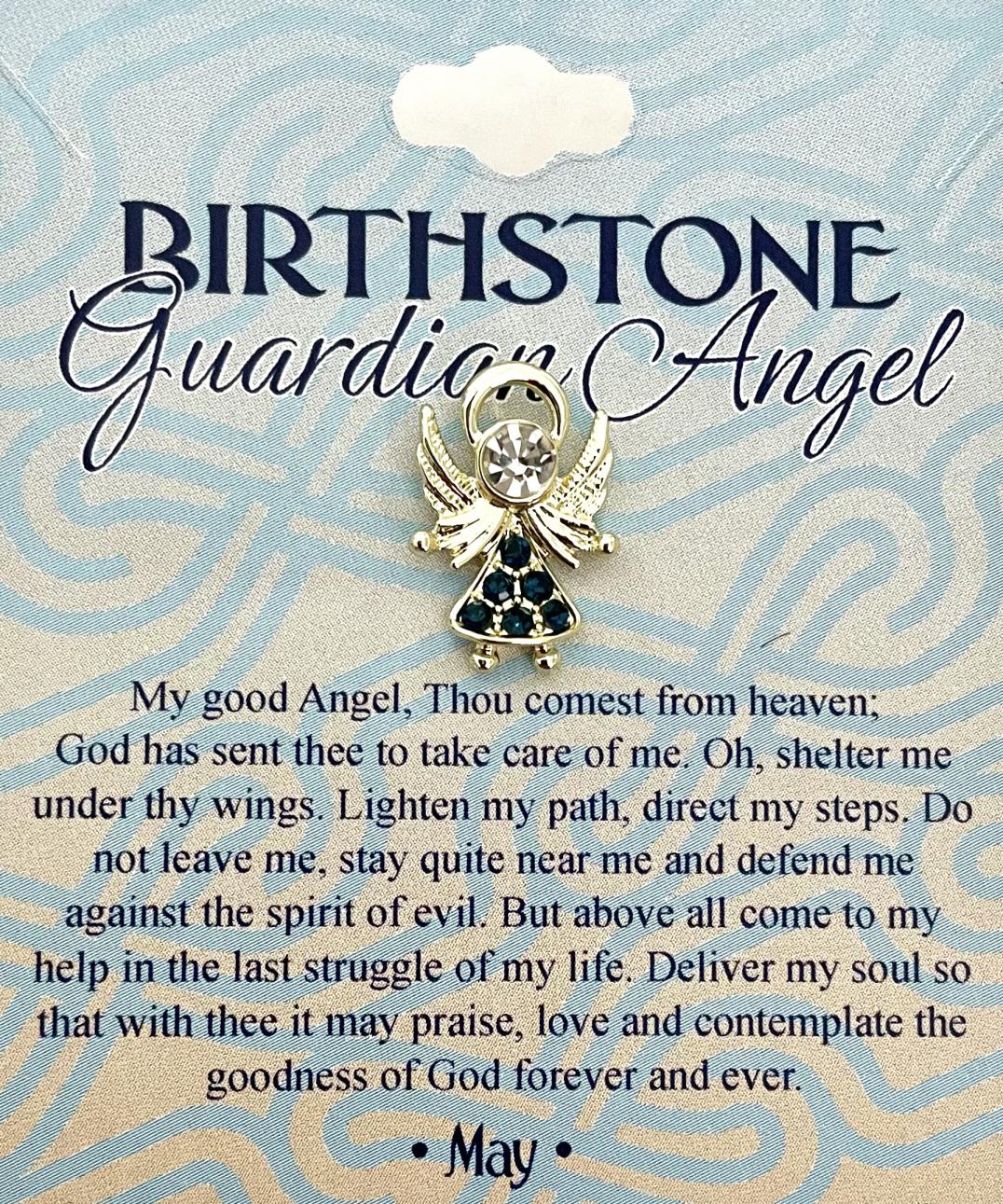Austrian Crystal Birthstone Angel Pin May