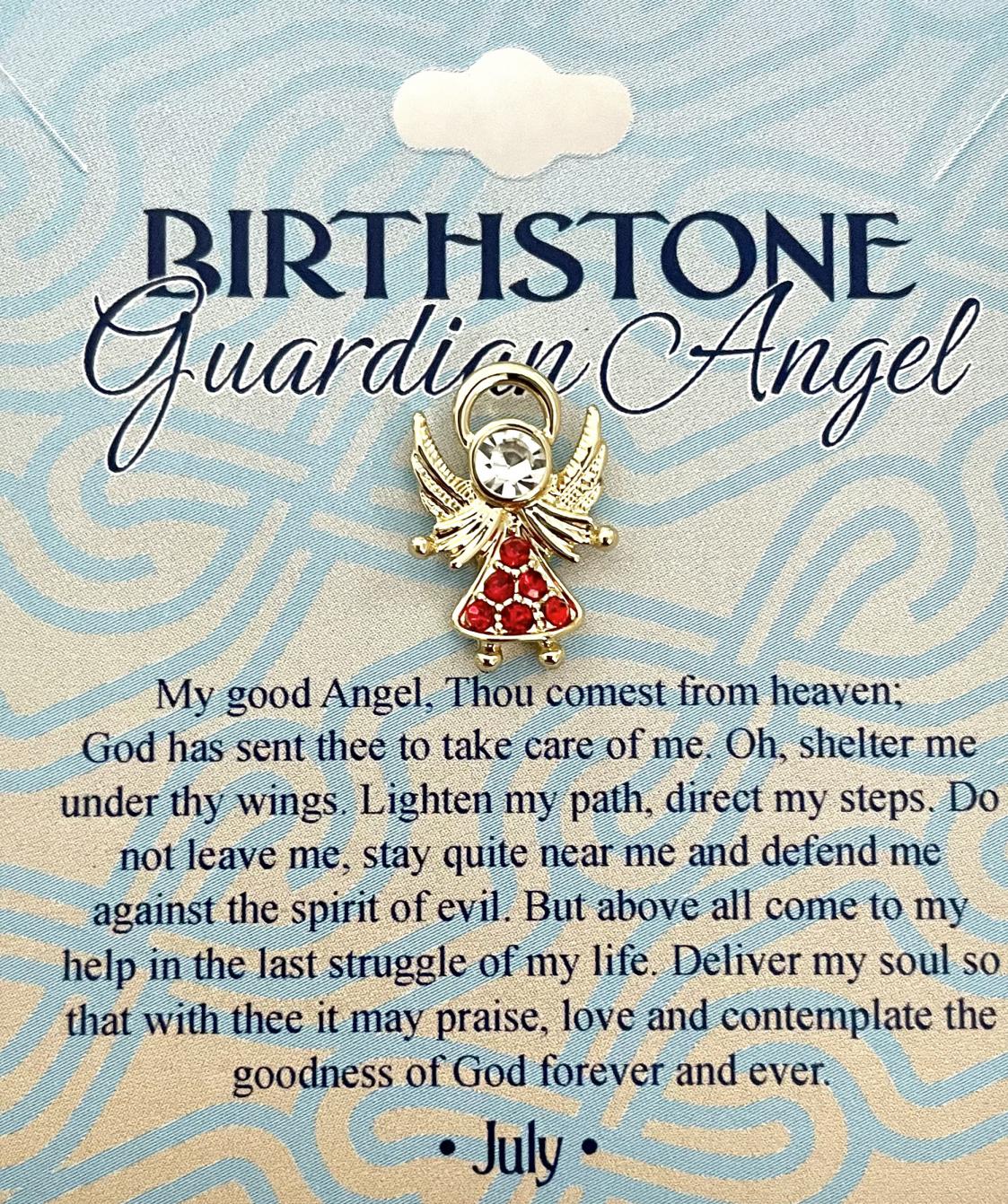 Austrian Crystal Birthstone Angel Pin July