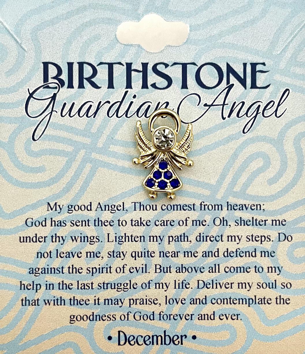Austrian Crystal Birthstone Angel Pin December