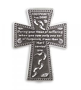 PEWTER CROSS WITH SERENITY PRAYER AUTO VISOR CLIP