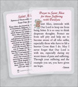 ST ALICE/PARALYSIS LAMINATED HEALING PRAYER CARD